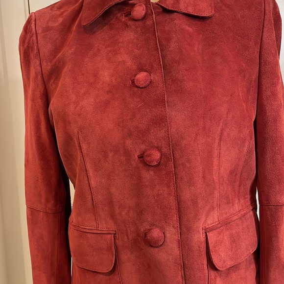 Ann Taylor burnt orange leather jacket - Picture 3 of 4